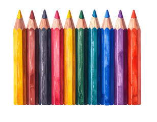 Colorful Pencils Arranged in a Row.