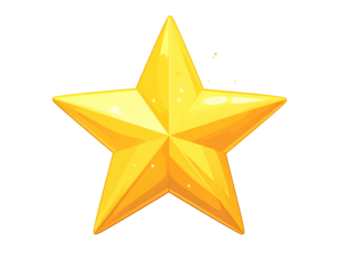 Golden Yellow Star Icon Illustration Design.