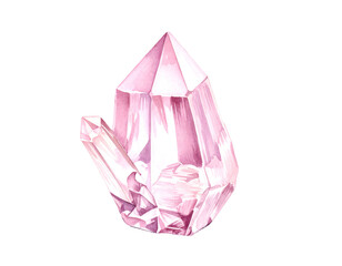 Pink Crystal Formation with Sharp Edges.
