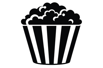 popcorn silhouette line art vector illustration