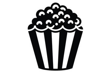 popcorn silhouette line art vector illustration