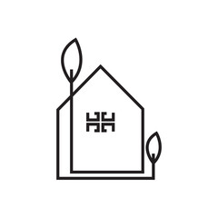  Simple House Leaf Logo Design Template