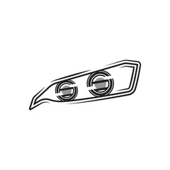  illustration of a headlamp . Can be used for icons, logos, or vectors.