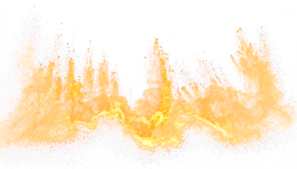 Vivid orange abstract watercolor light form.