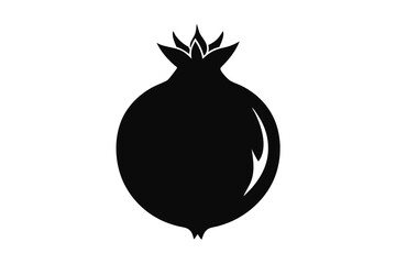 pomegranate silhouette line art vector illustration