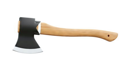 Modern Black Axe with Wooden Handle