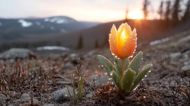 Gen-4 Turbo realistic moving flower video, moving forward or moving sideways Not still or moving slowly 1369125975