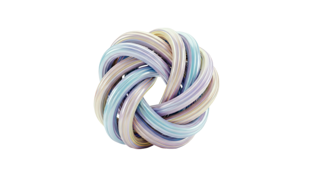 Abstract Swirl Knot with Pastel Colors - Powered by Adobe