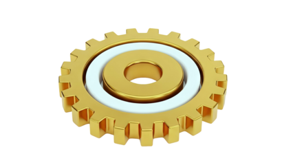 Golden Gear with White Ring