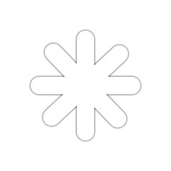 Fototapeta premium Simple white 8-point star or asterisk icon, sparkle symbol for decorative design.