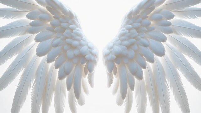Angel Wings Multiple Exposure Abstract Concept, Heavenly Purity and Spiritual Theme