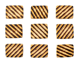 Delicious grilled cookies kitchen food clean top-down isolated on transparent background