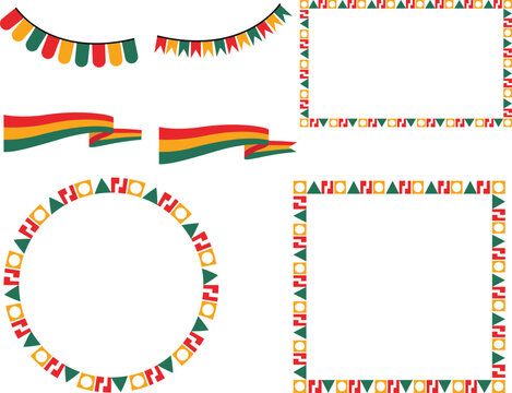 Celebratory Borders and Banners Featuring Bolivian Colors, Festive and Ideal for Independence Day