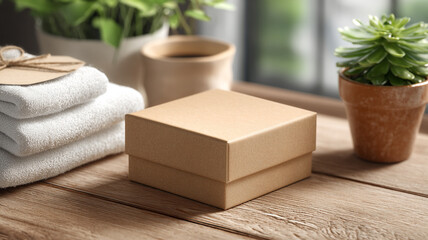 Kraft paper soap box mockup, eco friendly style