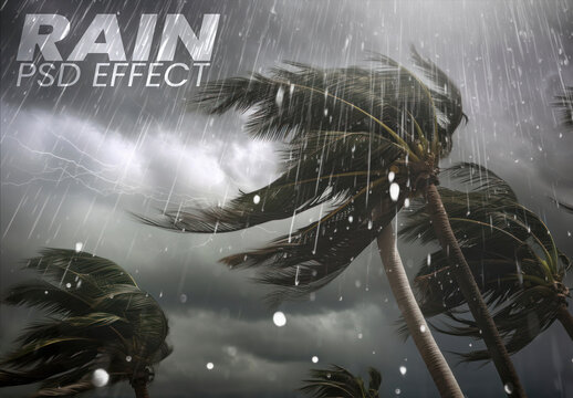 Rain PSD Photo Effect