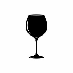 glass silhouette vector with white background