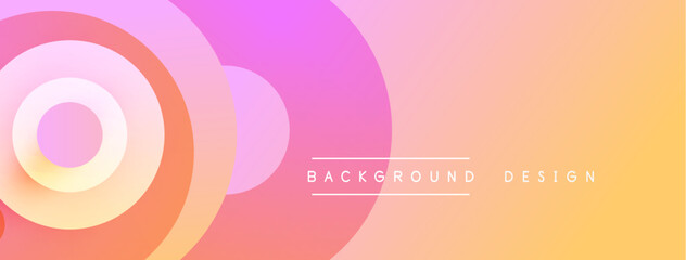Fototapeta premium Abstract colorful layers create dynamic background. Soft gradients blend pink, purple, orange hues. Modern design element.
