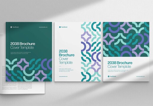Brochure Cover Template ft. Modern Geometric Pattern for Company Profile, Annual Report, White Paper
