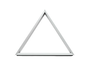Silver Triangle Metal Frame Isolated Object.