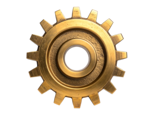 Brass Gear with Central Hole and Teeth.