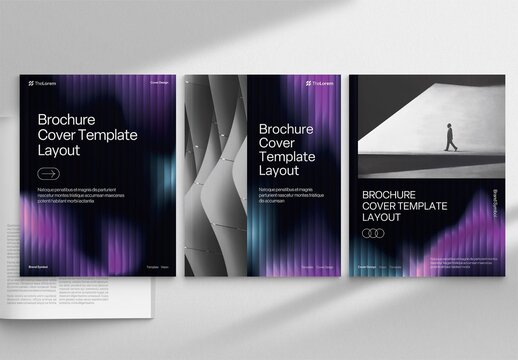 Brochure Cover Template with Abstract Glass Ripple Texture for Modern Corporate White Paper Report