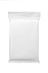 Blank plastic pouch snack packaging isolated on white background