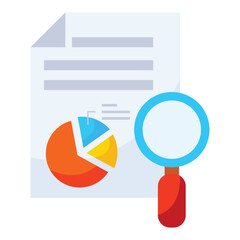 Analysis icon design. File and magnifying glass icon