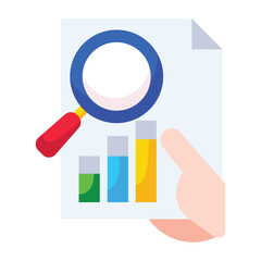 Analysis report icon design. Magnifying glass and file business