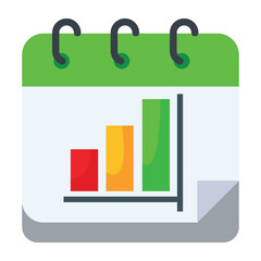 Calendar and graph business icon design