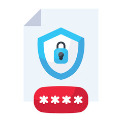 Document password icon. Password icon