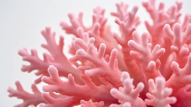 Captivating Close-Up of Vibrant Pink Coral Reef Structure and Ocean Life