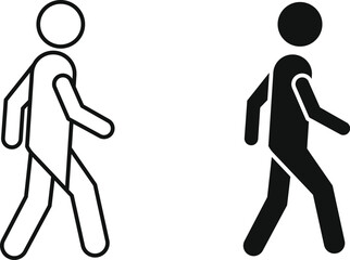 Minimal Walking Man Human Figure Symbol for Direction, Navigation, User Interface and Wayfinding Design vector