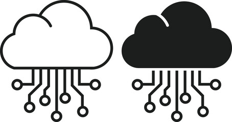 Cloud Computing And Data Network Symbol for Online Storage, Digital Technology and Internet Services vector
