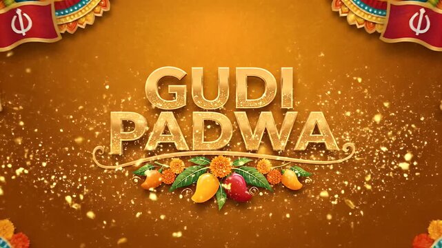 Gudi Padwa Modern Festive Typography Underline Animation