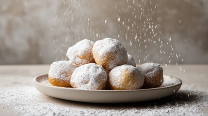 Enjoying beignets at Mardi Gras in New Orleans on Fat Tuesday