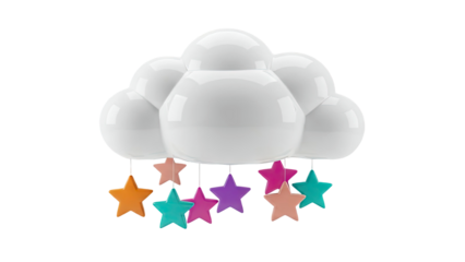 White Cloud with Hanging Star Ornaments