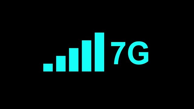 7G network icon design in flat icon. 7G network icon animation in background computer and smartphone internet sign symbol.