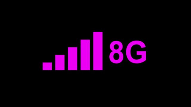 8G network icon design in flat icon. 8G network icon animation in background computer and smartphone internet sign symbol.