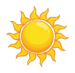 Sunny weather icon digital bright design style isolated on transparent background