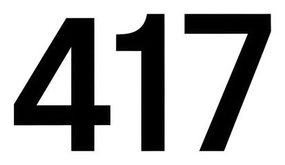 Fototapeta premium Exploring number 417 and design showcase urban gallery creative vibe isolated on transparent background