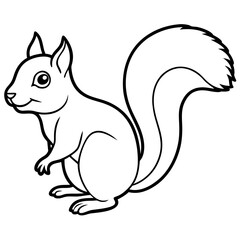 Obraz premium Squirrel line art vector