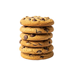 Stack of Chocolate Chip Cookies with a Golden Crunch