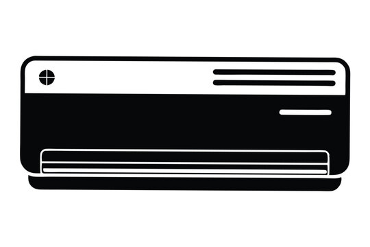 air conditioner silhouette line art vector illustration
