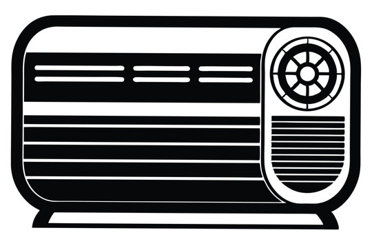 air conditioner silhouette line art vector illustration