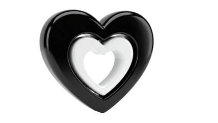 Black and white nested heart shapes