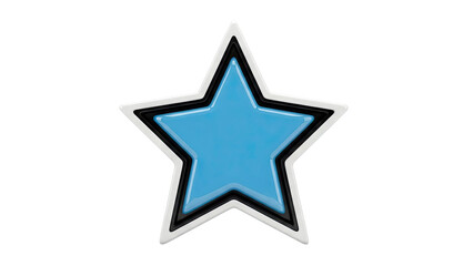 Fototapeta premium Blue, Black, and White Five-Pointed Star with Glossy Finish
