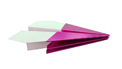 Pink and magenta metallic paper airplanes