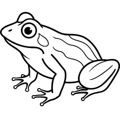 Naklejka premium Frog line art vector