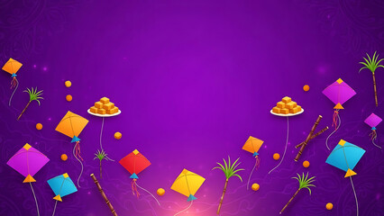 Vibrant kite flying festival celebration background