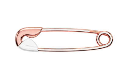Rose Gold Safety Pin with White Plastic Tip